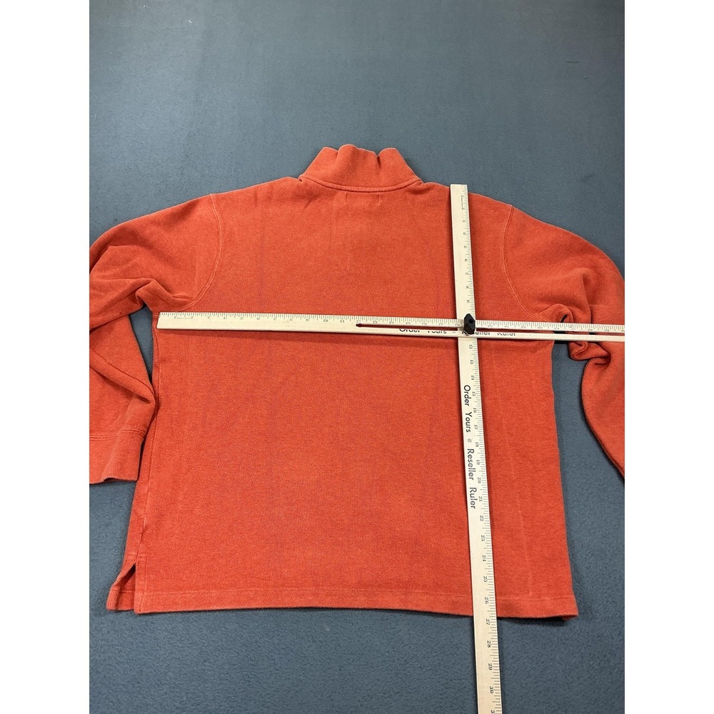Polo Ralph Lauren Sweater Mens Large Orange 1/4 Zip Mock Neck Pullover Knit - Picture 5 of 8
